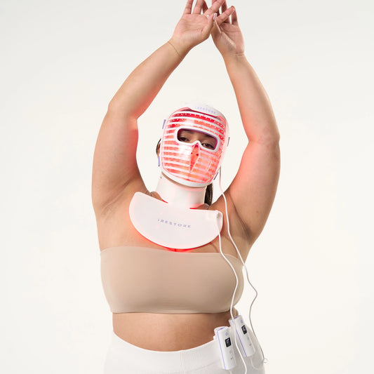 iRESTORE Face Mask and Neck & Chest Mask on model