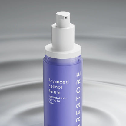 iRESTORE Adv Retinol Serum on gray background